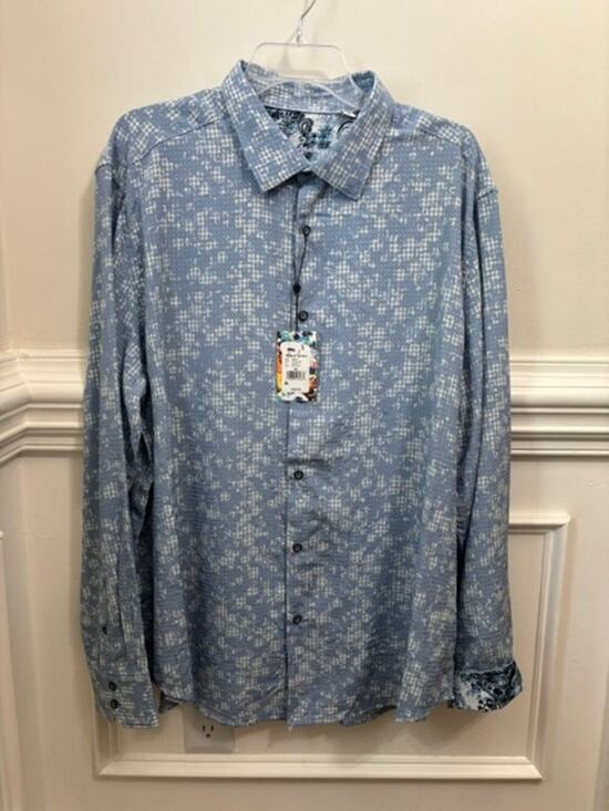 Robert Graham Other - ROBERT GRAHAM Shirt 3XL Classic Fit Button Blue Unique Print NWT